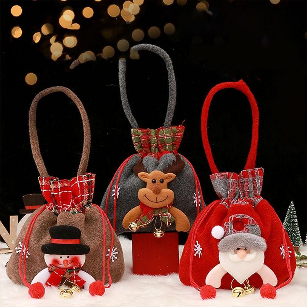 

Santa Claus/Snowman/Elk Christmas Candy Handbag Cartoon Santa Gift Bag New Year