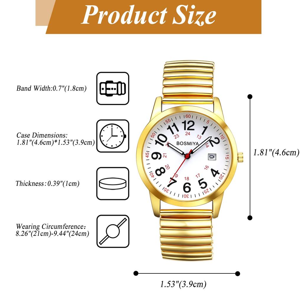 Men's Waterproof Watch, Simple and Stylish: Calendar, Analog, Stainless Steel, Quartz Movement, Gold, Silver, Antique Style - Perfect Valentine's Day