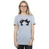 Disney Womens/Ladies Mickey Minnie Kiss Silhouette Cotton Boyfriend T-Shirt