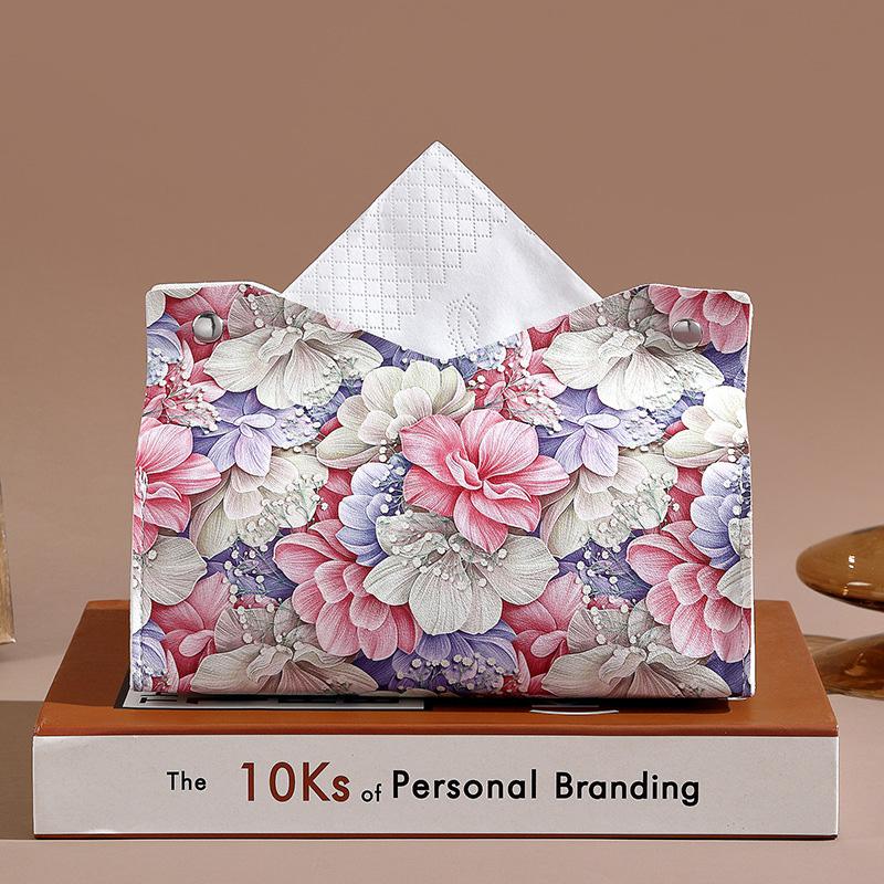 

1PC Storage Box Fashion Pull-down Car Interior Tissue Box Painting Paper Towel Cover Tissue Holder Leather