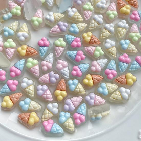 10Pcs Mini Colorful Ice Cream Charm Simulated Ice Cone Figurine DIY Handmade Jewelry Hair Clip Backpack Bag Decoration Accessories