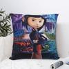 Coraline Pillowcase Polyester Cushion Cover Gift the Secret Door Horror Girl Pillow Case Cover Home Square 40X40cm
