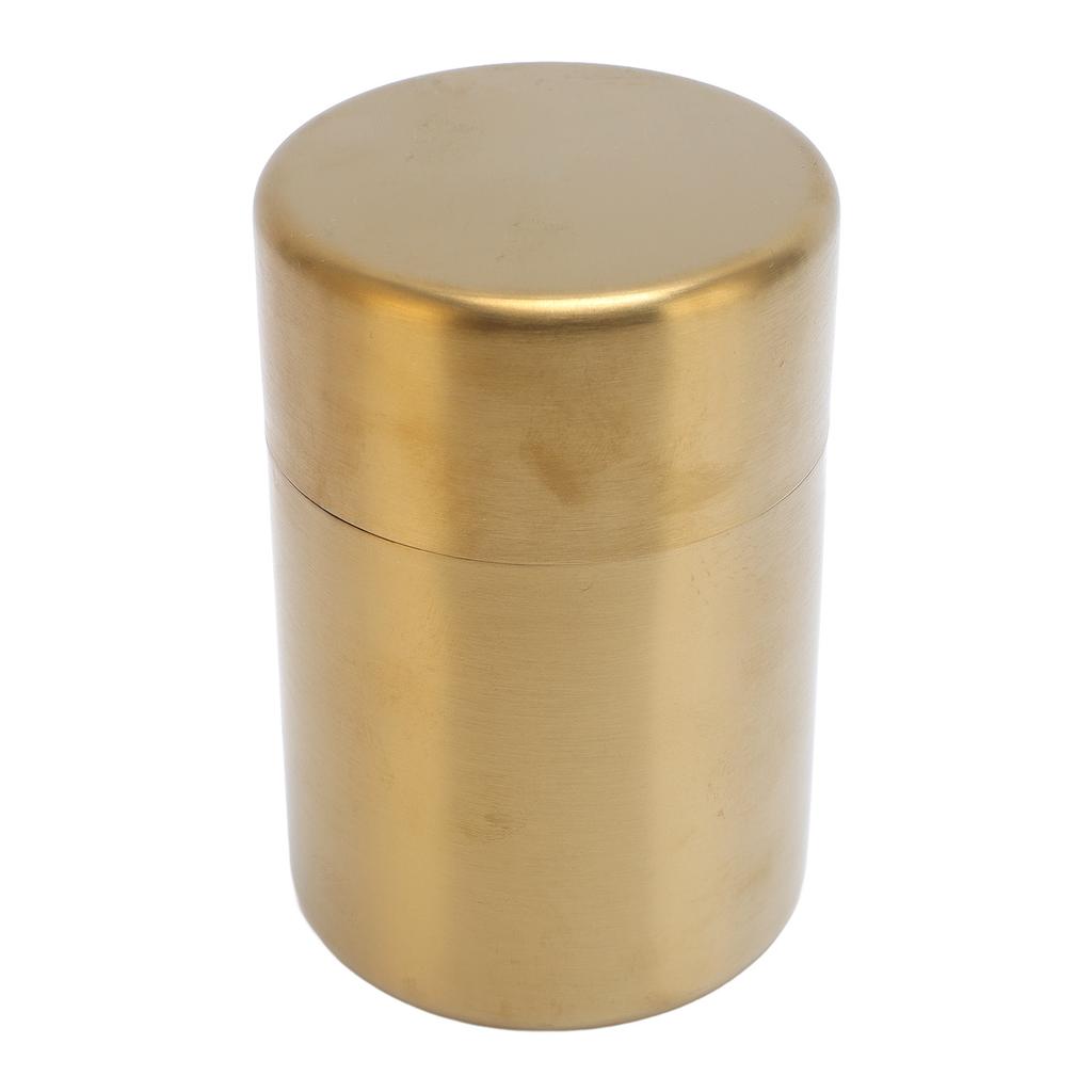 Tea Canister Gold 304 Stainless Steel Sealed Damp Proof Coffee Sugar Tea Leaf Jar