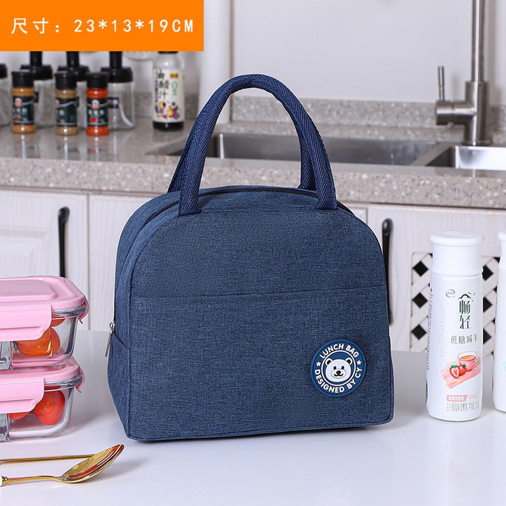Insulated Lunch Bag Thermal Tote Bag Thick Aluminum Foil Cotton Lunch Box Bag for Workers