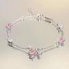 Women Bracelet Shiny Cubic Zirconia Flower Shape Bangle Adjustable Length Sweet Bracelet Versatile Fashion Accessory