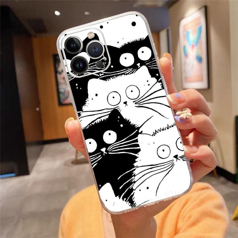Phone Case For iphone 17ProMax Air 16 15 14 13 Pro Max 15 16 Pro 15Plus Cartoon black cat
