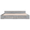 Bed Frame with Drawers Gray Sonoma 180x200 cm Particleboard