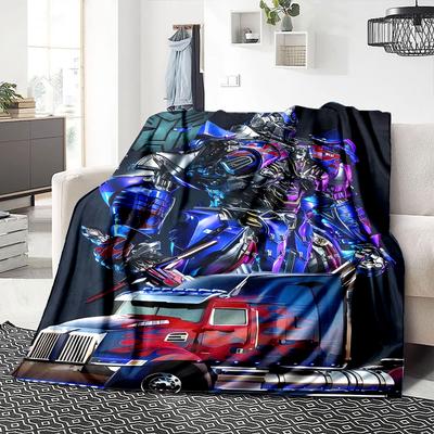 1Pc Transformers Optimus Prime Statue Blanket For Couch Bed Plush Cozy Fuzzy Blanket Super Soft Warm Blankets For Fall And Winter 091882