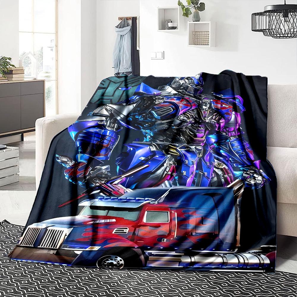 1Pc Transformers Optimus Prime Statue Blanket For Couch Bed Plush Cozy Fuzzy Blanket Super Soft Warm Blankets For Fall And Winter 091882