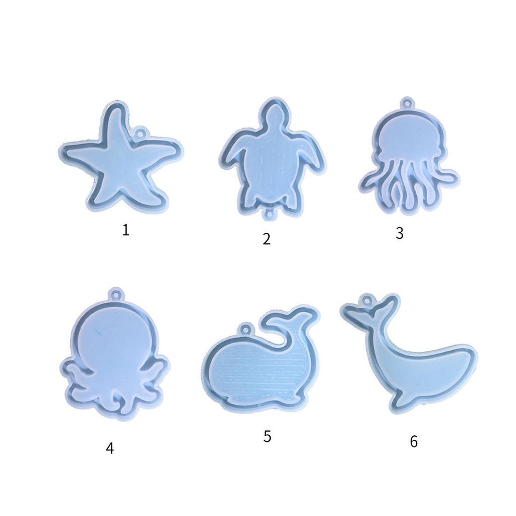 Marine Animals Quicksand Silicone Molds DIY Craft Keychain Pendant Mold
