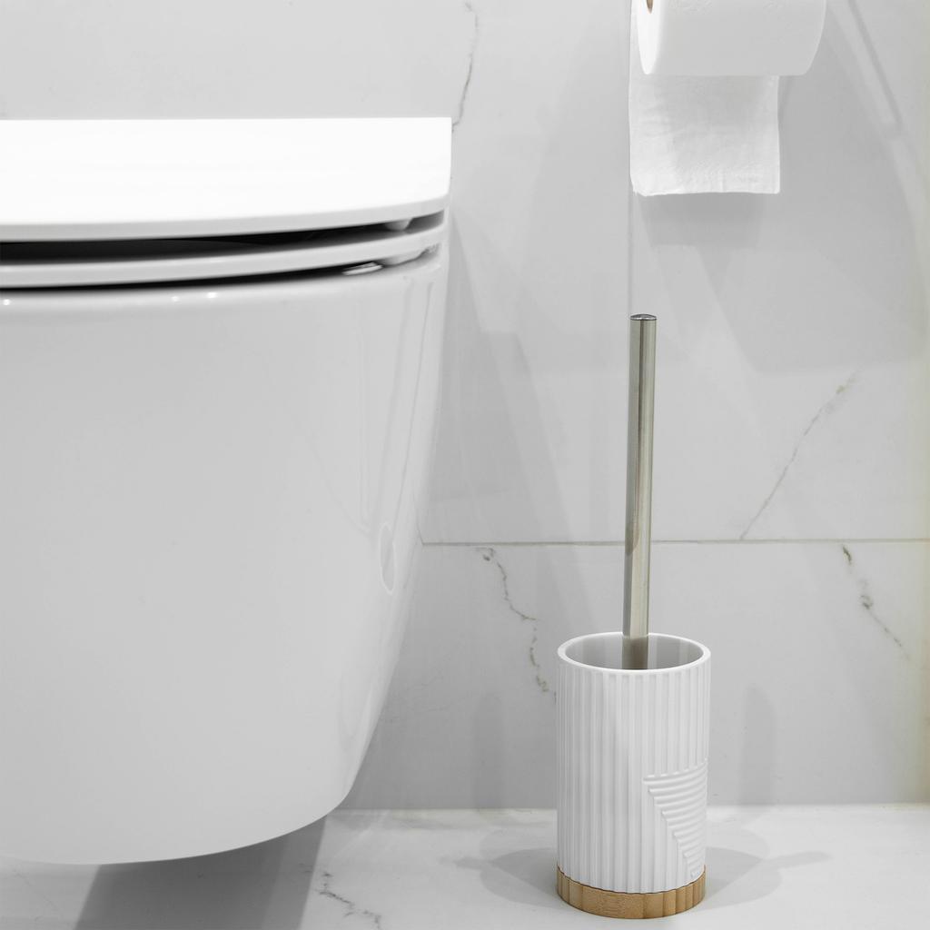KADAX Toilet WC Brush For Toilet Round With Container Standing Modern