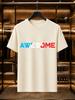2026 New 100 Cotton Tshirt Tricolor Split Awesome Letter Print Minimalist Trend Casual Short Sleeve
