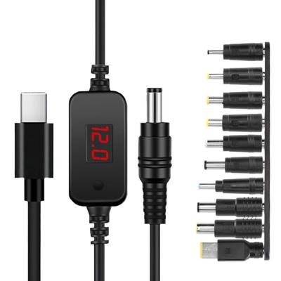 Adjustable Voltage USB C To DC PD Adapter Cable Boost Cable  Wifi Router Laptop