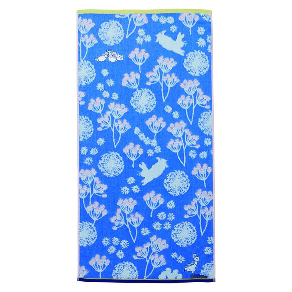 Marushin Mini Bath Peter Rabbit Blue Antibacterial and 5605012400 Towel, Blooming, No-Twist Yarn, Deodorizing,