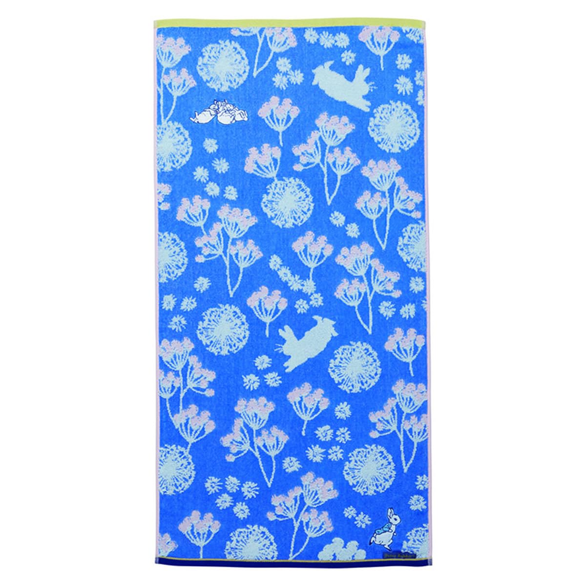

Marushin Mini Bath Towel, Peter Rabbit Blue Blooming, No-Twist Yarn, Antibacterial and Deodorizing, 5605012400