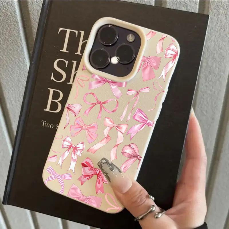 

Pink Bow Pattern Phone Case For iPhone 17 11 12 13 14 15 16 17 Pro Max 14 15 Plus 17 Air 16E Shockproof Soft Cover iphone 14