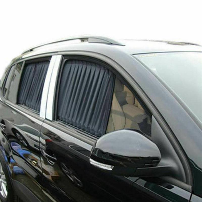 2x Car UV Protection Sun Shade Curtains For Rear Side Window Auto Accessories