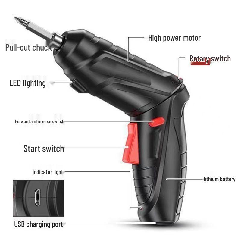 Rechargeable Mini Electric Screwdriver & Hand Drill for Household Use