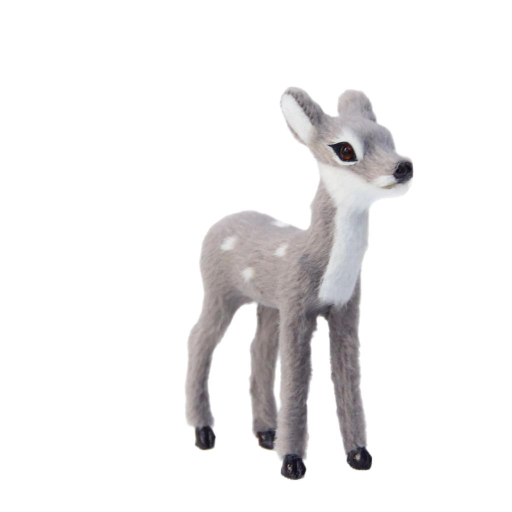 Mini Sika Deer Lying Ornament – Creative Fur Animal Model