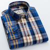 BRUST S-4XL Baumwolle Herren Neu Kariertes Langarmhemd Frühling Baumwolle Freizeithemd Slim Fit Zoll Hemd