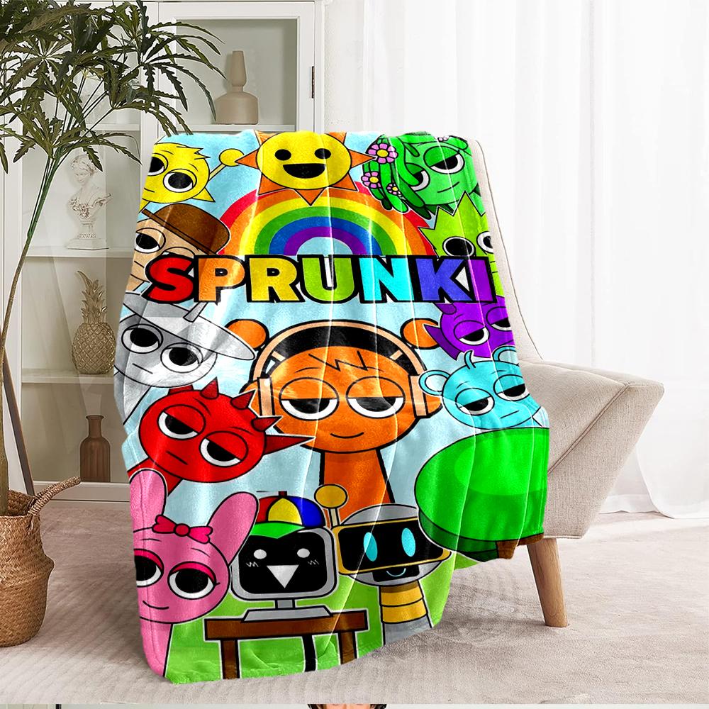 Coperta stampata a tema Sprunki - Perfetta per divano, letto, viaggi e uso all'aperto | Lavabile in lavatrice, accogliente e resistente.