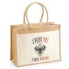 Beach Bag - PLANETEE - Jute with Pocket Taurus Sign Astrology "I Can't" - Cotton - Multicolore - 43x33 Cm