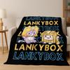 Kreskówkowa Koc Lankybox Urocza Foxy Boxy Rocky Flanelowy Koc, Przytulny Miękki Koc na Kanapę Sofa Pokrycie Piknikowe Prezent dla Dzieci