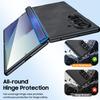 Leather Protective Case with Hinge Protection and Built-in Screen Protector for Samsung Galaxy Z Fold 7-Black
