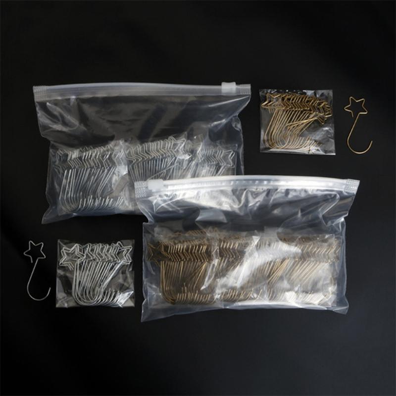 20 Pieces Metal Five-pointed Star Hooks S-shaped Xmas Tree Decors Hanging Pendant for Holiday Party Decor