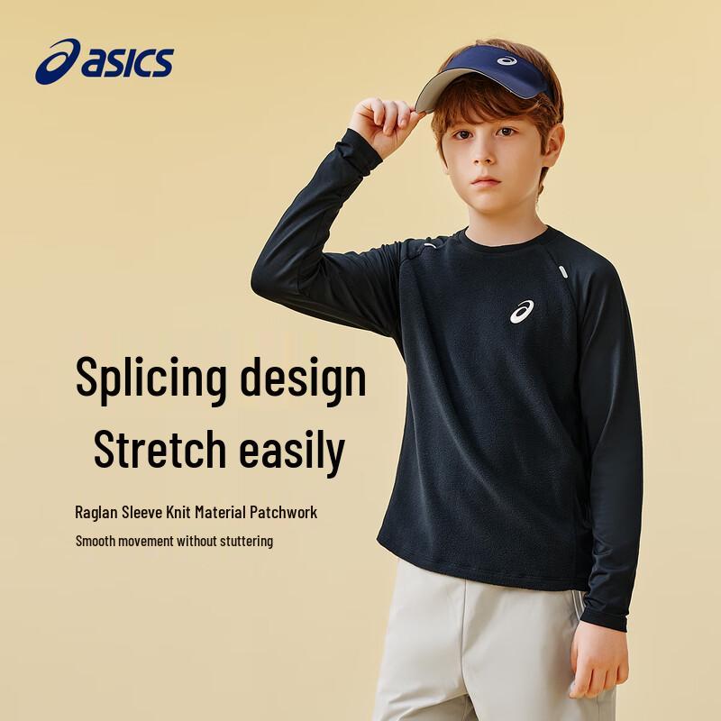 ASICS Kids' Fleece Long-Sleeve Thermal T-Shirt