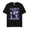 Hot Sale Damon Salvatore TV Drama Graphic Print T-shirt Men Women Retro Gothic Fashion Loose Casual Oversized Streetwear Harajuku Y2K Summer New Teee