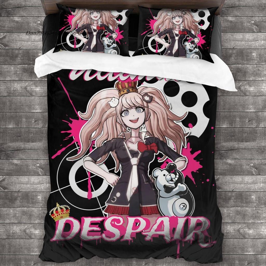 3D tisk Kreslené postavičky Danganronpa Monokuma Povlečení Jednolůžko Twin Plné Královské Velikost Postele Dospělý Dítě Ložnice Povlaky na Peřinu Sady