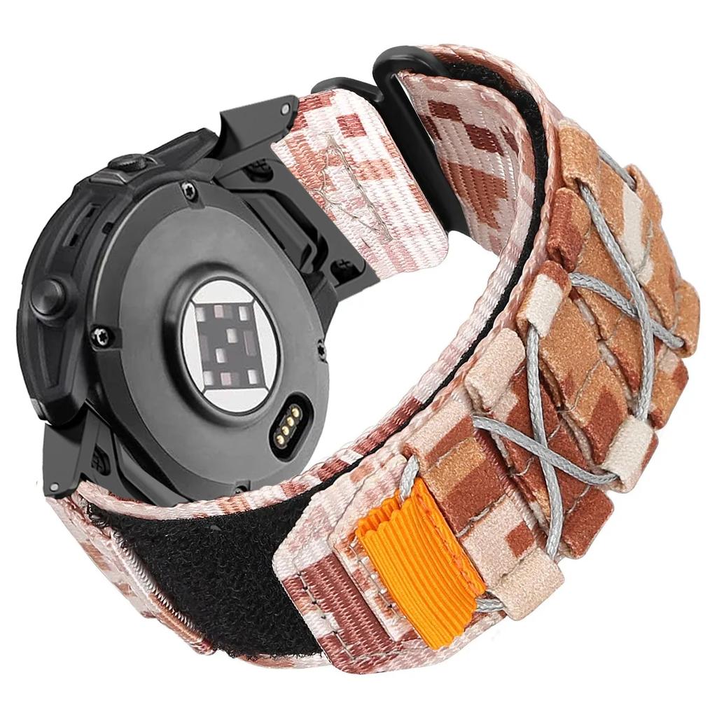 22mm 26mm Nylon Loop Strap for Garmin Fenix  7 6 Pro 7X 6X Pro 5X 5X Plus Epix Pro/Tactix SmartBand Bracelet Watch Accessories