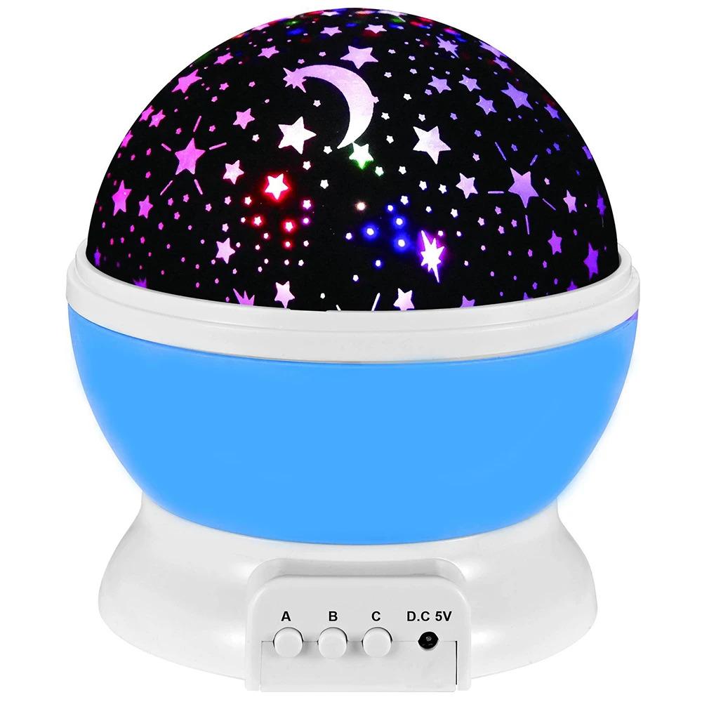 

Star Projector Night Light Lamp Fun Gifts for Girls and Boys Rotating Star Sky Moon LED Lights Projector for Kids Bedroom Decor Blue&0-5W