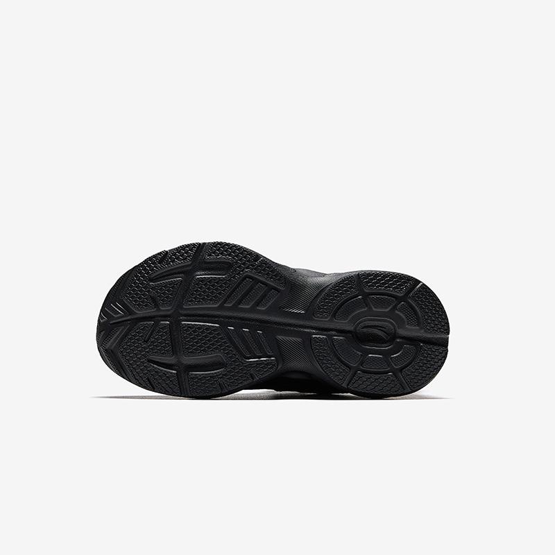 Anta Kids Synthetic Leather Fashion Versatile Lightweight Shock Absorbing Low Top Running Shoes Kids sneaker Black Green A12449977N-3
