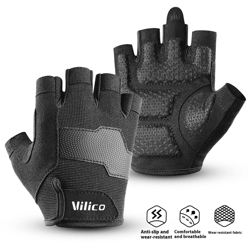 VILICO A0133 1 Pair Cycling Fishing Fitness Gloves Half Finger Weightlifting Anti-Callus Gloves