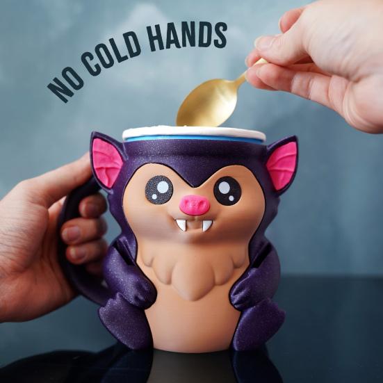 Ice Cream Pint Holder 3D Printing Bat Ice Cream Pint Containers Reusable Plastic Ice Cream Tub Halloween Dessert Container