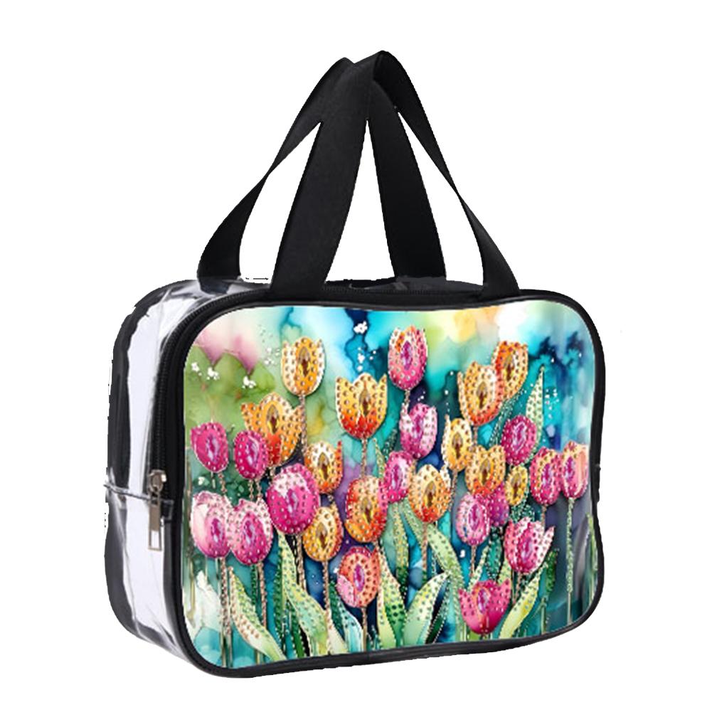 DIY Diamond Art Crystal Rhinestone Cosmetic Bag Large Capacity Diamond Dot Diamond Storage Pack for Cash Carry Daily Use Travel