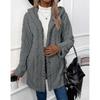 Autumn and Winter Women's Hooded and Velvet Jacket, Double-sided Velvet Cardigan, Long Sleeved Casual Warm Jacket