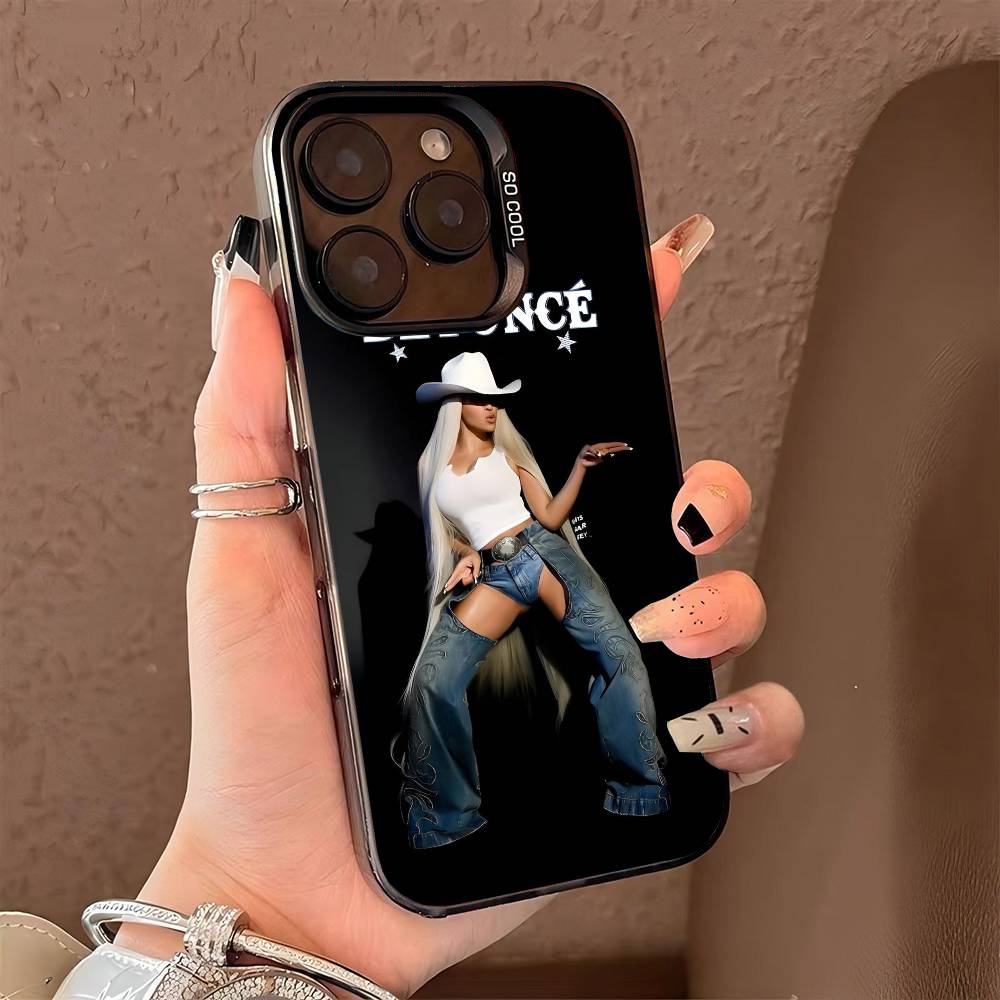 Singer B-Beyonce phone case for iPhone 17 17Air 16 15 14 13 12 11 Pro Max Plus Colorful Silver