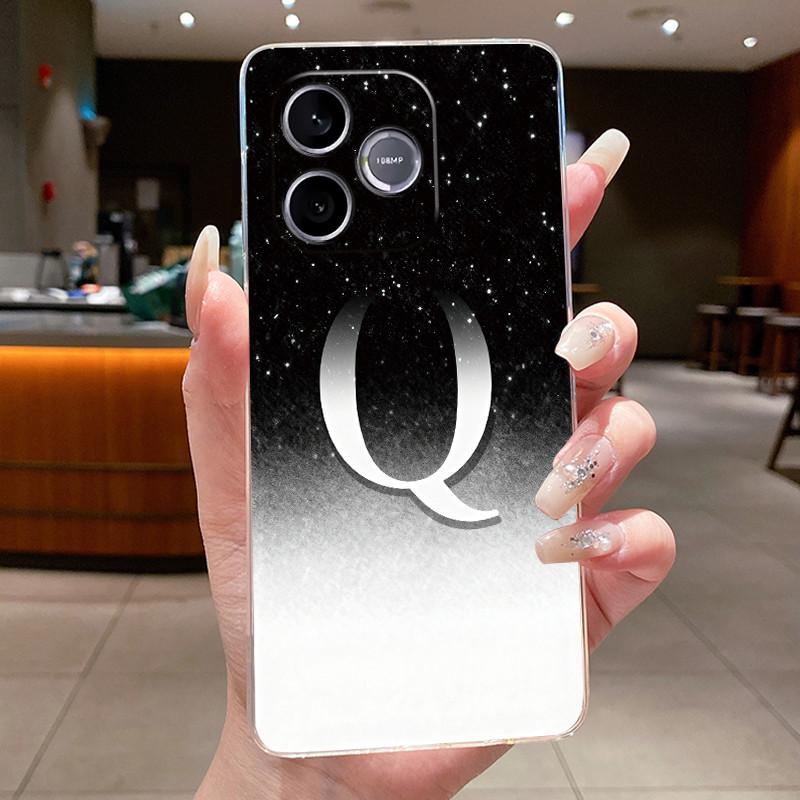 Anti-scratch Phone Case For Honor 600 Lite 5G/Honor 500 Smart 5G Jelly Clear TPU Soft Casing Lucky Letter Couple Shell