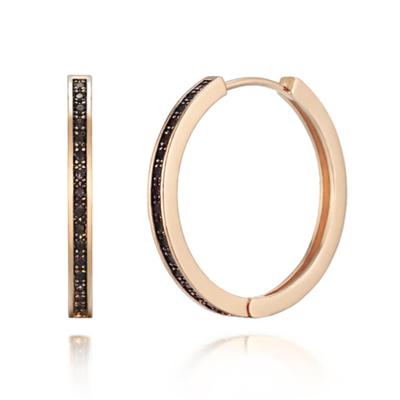 ELLE Jewelry 14K Black One-Touch Earrings (Gold Pin) ELGPEE296