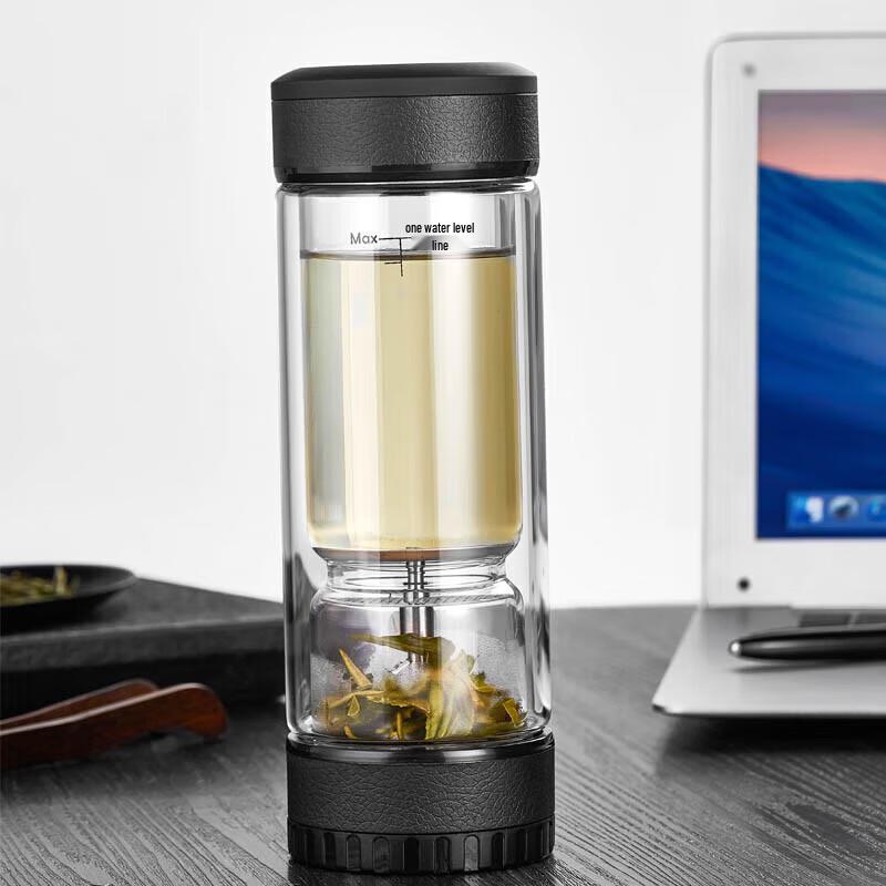 Tea Love Portable High Borosilicate Glass Tea Infuser Water Bottle 380ML