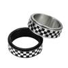 Rennschachbrett Fidget Spinner Herrenringe Edelstahl Punk Rock Einfacher Schmuck für Damen Modeaccessoires Geschenk Großhandel