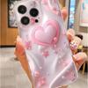 Pink Heart Shockproof Transparent Case for iPhone 14-17 Pro Max