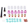 40-teiliges WIG-Schweißbrenner-Zubehörset, Spannzange, Aluminiumoxiddüse, Gaslinse, Glasbecher für WP?92025