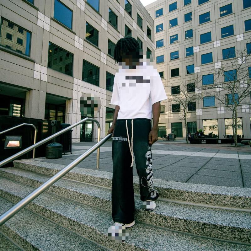 European and American Autumn and Winter Hip-hop Street Y2K Elastic Tied Rope Printed Casual Long Sweatpants