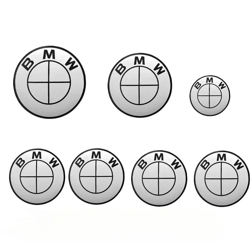 

7 new BMW badge logo front and rear logos 82mm 74mm 4 68/56mm wheel covers+46mm steering stickers complete car badge kit. 56MM