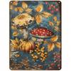 Vintage Barnwood Look Fall Rustic Autumn Metal Wall Poster for Kitchen