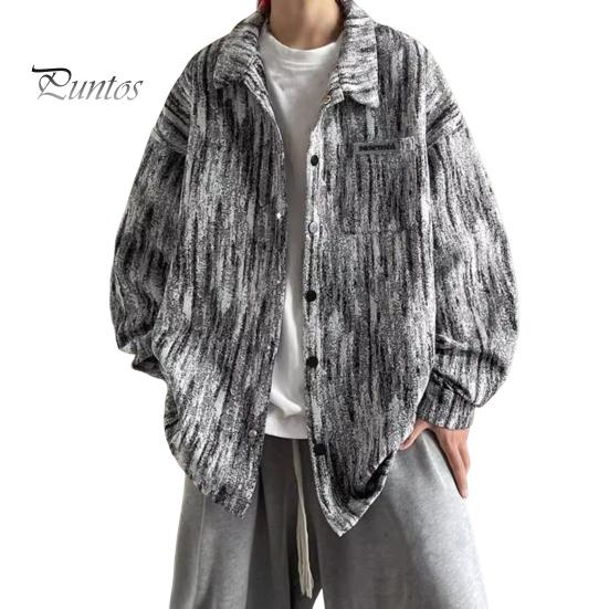 

Джинсовая куртка с лацканами, длинными рукавами, нагрудными карманами, узором «тай-дай», рубашка, куртка свободного кроя, мужская верхняя одежда, уличная одежда XXL чёрный